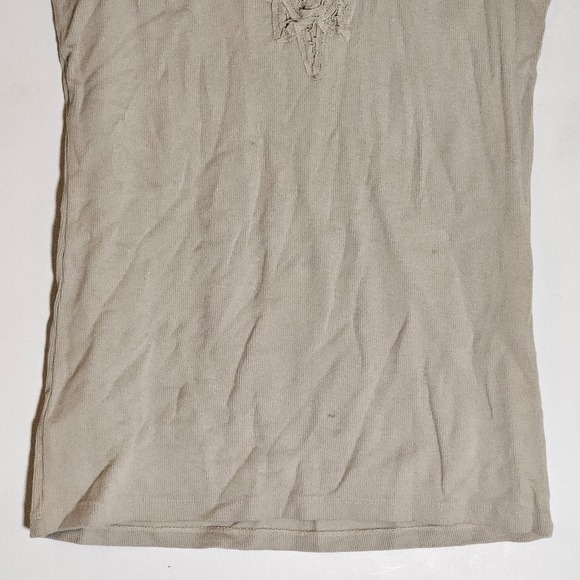 Philosophy by Republic Tank Womens Medium Green Lace Embellished Ribbed Boho M - Picture 3 of 12